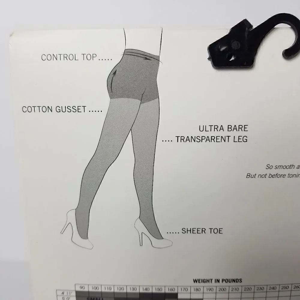 MeMoi Control Top Black Pantyhose